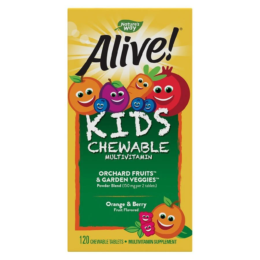 Nature's Way Alive! Masticable multivitamínico para niños (naranja y bayas) 120ct Foto 1 de 2