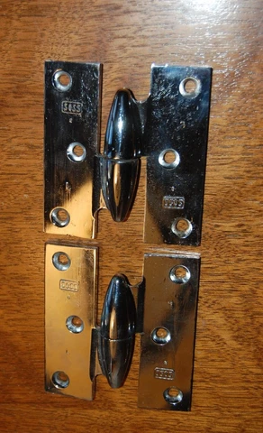 MCM Soss Chrome Knuckle Hinge. 1 Pair L.H. 3.5 cleaned finish USA 1950s Cover