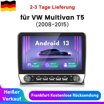 Carplay Android 14 Autoradio Für VW Multivan T5 08-2015 GPS Navi WIFI BT SWC 32G - Bild 1 von 4