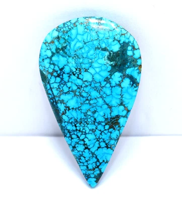 Certified Natural 90 Ct Kingman Arizona Blue Turquoise Pear Cut Loose Gemstone - Image 1 of 4