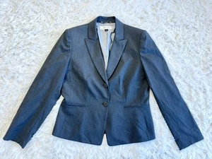 TAHARI ARTHUR S LEVINE size 10 GRAY PINSTRIPE BLAZER SUIT JACKET - Picture 1 of 5