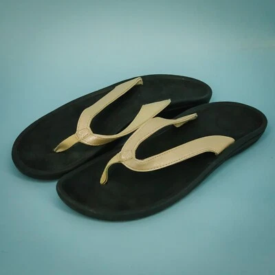 Sandalias chanclas Olukai talla 10 Kalupa Kai bronceadas deslizables con suela de goma Foto 1 de 4