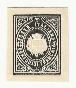 1864 Regno d'Italia - Saggio Stemma Giuseppe Re 1 c. periodici franchi MH* - Picture 1 of 2