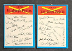 1973 O Pee Chee Blue Team Checklist lot (2 Cards: Pirates & Padres)