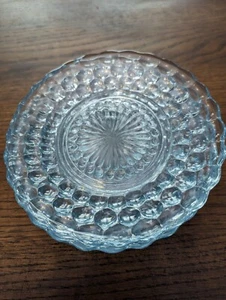 Anchor Hocking Bubble blau Brotteller Vintage strukturiertes Glas mit Vertiefung - Bild 1 von 6