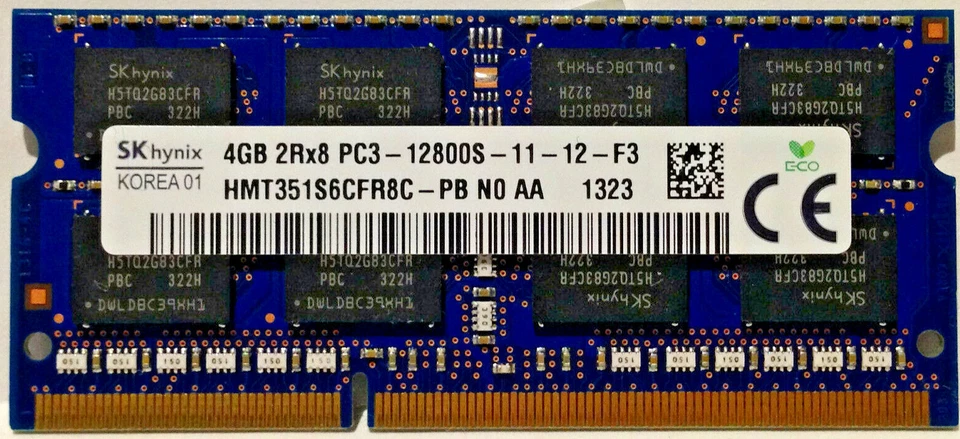 SK Hynix 4GB 2Rx8 PC3-12800S DDR3 1600MHz Notebook SDRAM HMT351S6CFR8C-PB - Image 1 of 1