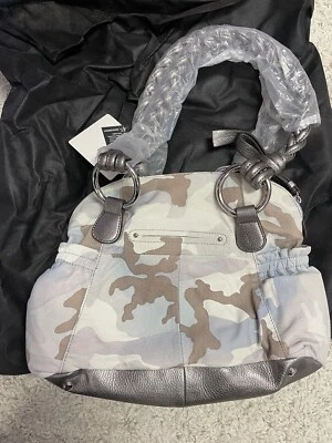 B. Makowsky Vintage Blue and Grey Camo Purse NWT - Image 1 of 4