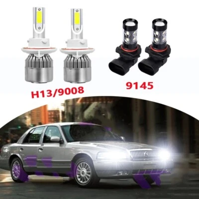 Para Mercury Grand Marquis 2006-2011 - Combo Faro LED + Bombillas Antiniebla 6000K Foto 1 de 4