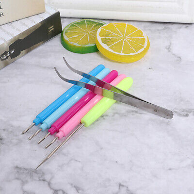 6Pcs Tweezer Quilling Needles Slotted Pen Tool Kit Quilling Paper DIY Set√ M~ • 3.99€