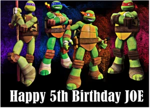 Teenage Mutant Ninja Turtles Personalised Cake Topper Edible Wafer Paper A4 - Picture 1 of 3