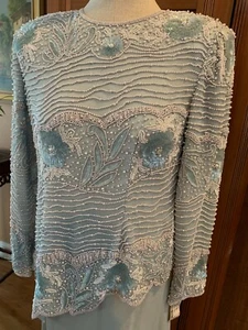 Nuevo con etiquetas Carolyne Barton Noches Perlas Lentejuelas 2 piezas Top Falda Larga Formal Fiesta Nuevo - Imagen 1 de 12