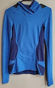 Pearl Izumi womens long sleeve cycling jersey shirt blue Size Small hooded thumb - Picture 1 of 13