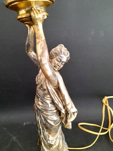 Jugendstil Tischleuchte WMF figürlich versilbert 1900 lamp ALBERT MAYER Nymphe - Bild 1 von 15