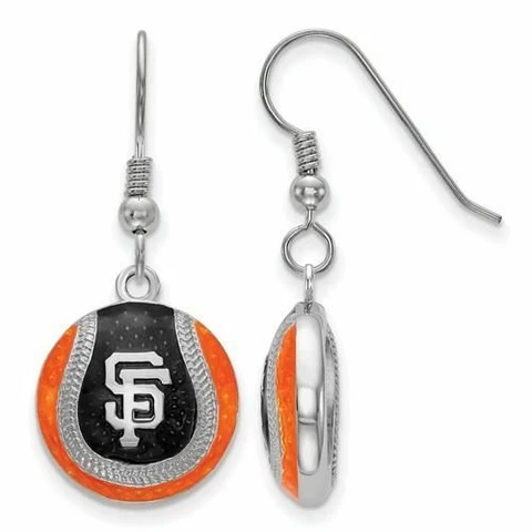 SS San Francisco Giants Domed Enameled Baseball Earrings Cover