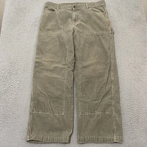 Pantalones de carpintero No Boundaries para hombre 36x31 verde pana doble rodilla Y2K medidas 37x29 - Imagen 1 de 20