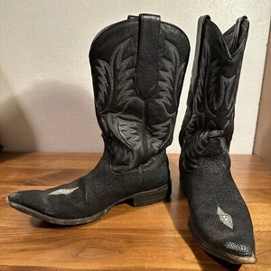 Wild West Exotic Stingray Western Boots Size 8 EE Flaw-Read - Picture 1 of 18