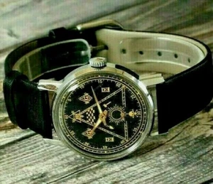 Reloj Pulsera Pobeda MASONES Francmasonería Mecánico De Colección Soviética URSS Grabado  - Imagen 1 de 12