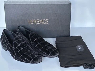 VERSACE Men's Black Velvet Loafers Shoes 9 US (42 Euro) Italy 1003792 NIB $795 - Image 1 of 4
