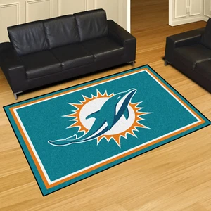 Fanmats® - NFL Miami Dolphins Ultra Plush Area Rug with Dolphin Logo - Picture 1 of 9
