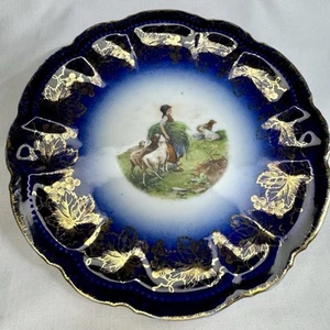 Royal Blue Medallion Cobalt China Plate - Picture 1 of 5