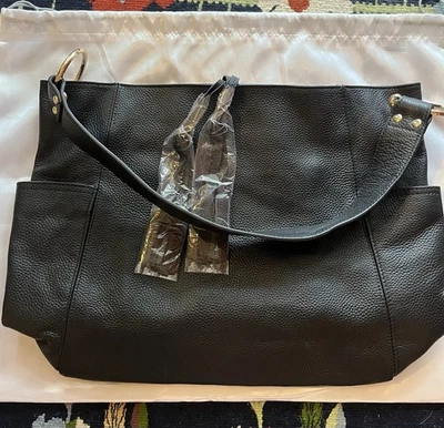 NEW $495 Laggo Julia Large Black Leather Tote Tassels Gold Hardware Purse Hobo - Image 1 of 4