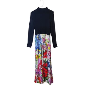Vestido Suéter Kristin Lamb x Anthropologie Thea Twofer Falda Floral Grande Pequeño - Imagen 1 de 18