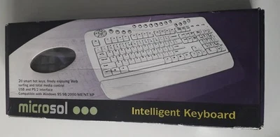 Vintage Microsol Office Keyboard - PS/2 - Boxed New - Still Wrapped In Plastic - Image 1 of 4