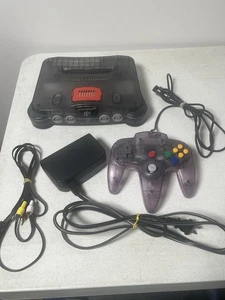 Nintendo 64 Funtastic Smoke Clear Black N64 System W/ Memory Expansion - Tested - Bild 1 von 8