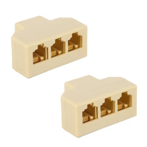 2 PCS Telefongräber RJ11 Stecker Auf Buchse Adapter RJ11-Splitter - Photo 1/12