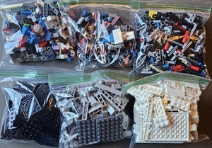 Lego Lot, Over 2lbs, White,  Gray, Black,  Technic - Picture 1 of 13
