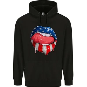 USA Sudadera Para Hombre De 80% Algodón Sexy Lips America - Imagen 1 de 21
