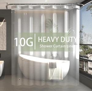 Bathroom Heavy Duty Shower Curtain - Waterproof Clear Shower Curtain Liner 10... - Picture 1 of 6