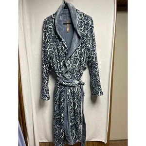 Reversible robe women’s XL blue roses, light blue inside Casa Zeta-Jones - Picture 1 of 3