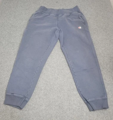 Pantalones deportivos Champion tejido inverso para hombre grandes azules grises de vellón EMB ML267 Foto 1 de 4