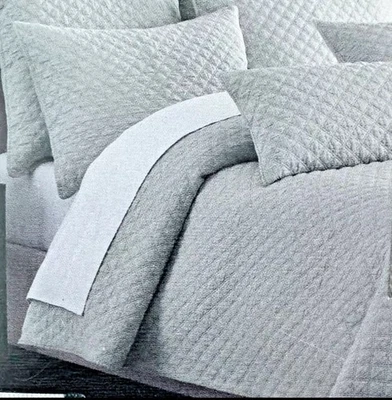 BROOKS BROTHERS Linen Cotton Quilt Blanket  Seafoam Green Queen Size 88”x92” - Image 1 of 4