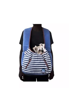 ALFIE Pet Front Sling Carrier Navy Stripes Up to 12 lbs 16L x 7W x 10.5D New - Picture 1 of 6