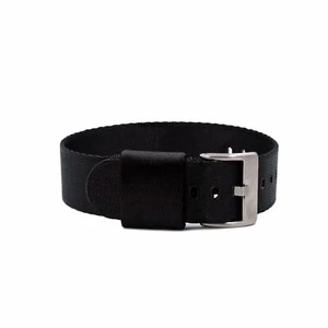 Uhrenarmband Nylon in Schwarz von Jelsdal - 18 mm, 19 mm, 20 mm, 21 mm & 22 mm - Picture 1 of 3