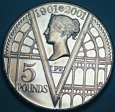 Great Britain 5 Pounds, 2001 Unc~851,491 Minted~100th Anniv Victoria's Death - Image 1 of 2