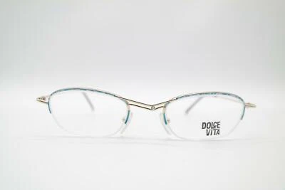 Vintage Casanova DV L 2 Gold Blue Silver Half-Rim Glasses Frame NOS - Image 1 of 4