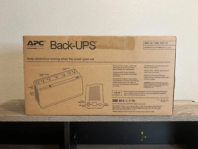 NEW - APC Back-UPS 600 BE600M1 120V USB 7-Outlet Charging Port - Image 1 of 3