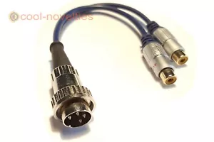 NAIM 4 PIN TWIST-LOCKING DIN TO 2 X PHONO RCA SOCKETS OFC CABLE (15 CM) - Picture 1 of 1