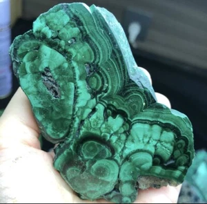 102g Malachite Orbicular Pattern Crystal Slice Polished Mineral Specimen - Picture 1 of 5