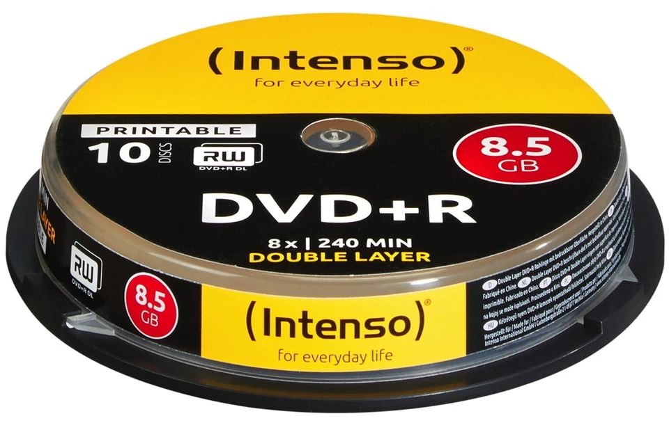 20 Intenso Rohlinge DVD+R Double Layer full printable 8,5GB 8x Spindel - Bild 1 von 1