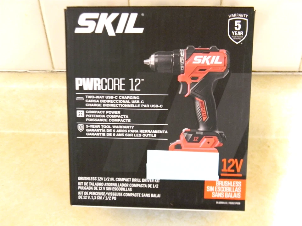 NEW SKIL PWRCORE 12 Brushless 12V 12Volt 1/2” Drill Driver - Tool Only - Image 1 of 1