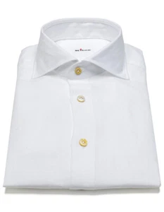 Kiton Camisa de lino blanco con cuello de tiburón - Imagen 1 de 14