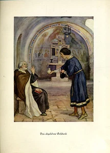 Franziskus -- Das abgelehnte Geschenk - Coloriert - aus 1931 - Picture 1 of 1