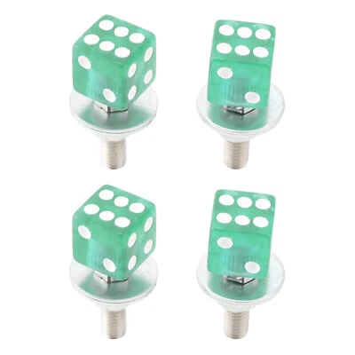 4 Stk Kennzeichenschrauben Befestigung Grün Würfel Chopper Custom Motorrad - Bild 1 von 4