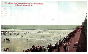 Atlantic City NY People on Steel Pier Beach Fashion Posted 1910 Antique Postcard - Picture 1 of 3