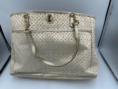 Tommy Hilfiger White and Tan Patterned Bag - Image 1 of 4