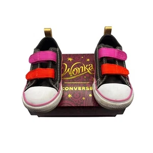 Converse Wonka Chuck Taylor All Star 2V Low Top Sneakers Brown Orange Boys 6 - Picture 1 of 7